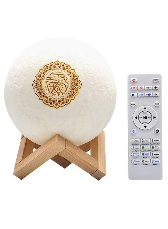 Quran Moon Lamp Bluetooth Speaker With Remote White/Gold/Beige