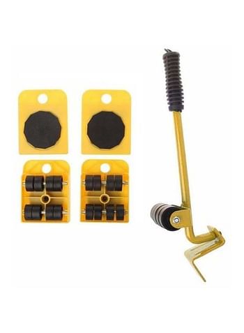 Pack Of 5 Furniture Lifting System Set Yellow/Black