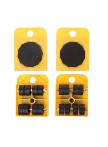 Pack Of 5 Furniture Lifting System Set Yellow/Black