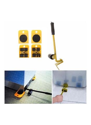 Pack Of 5 Furniture Lifting System Set Yellow/Black