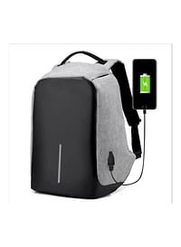 Anti Theft Series Laptop Backpack With USB Charging Port Grey/Black