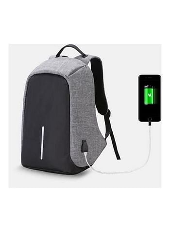 Antitheft Travel Backpack Capacity Waterproof Nylon Laptop Bag Usb Charging Grey