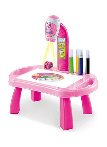 Children Learning Desk With Trace and Draw Projector Pink