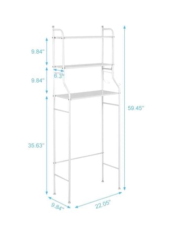 Metal Toilet Cabinet Shelf Organizer Holder White 166x25x68cm