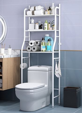 Over Toilet Storage Bathroom Shelving 25x160x47 cm White