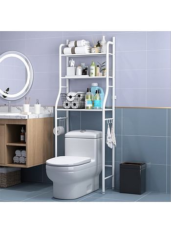 Toilet Cabinet Shelving Shelf Organizer White 160x160x50cm