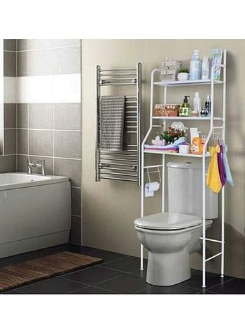 Toilet Cabinet Shelving Shelf Organizer White 160x160x50cm