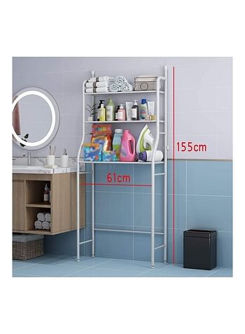 3-Shelf Washing Machine Space Saver Rack White 155x61x25cm