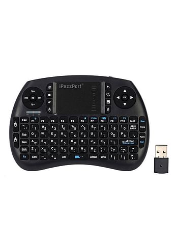 Mini Wireless Keyboard For PC Pad/Android TV Box - Hebrew Black