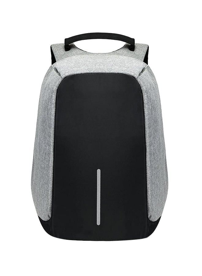 Anti Theft Waterproof Laptop Backpack With USB Charging Port And Headphone Interface Grey/Balck