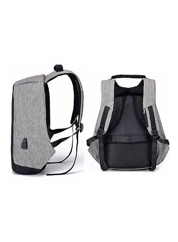 Anti-Theft Backpack With USB Charging Port Grey/Black