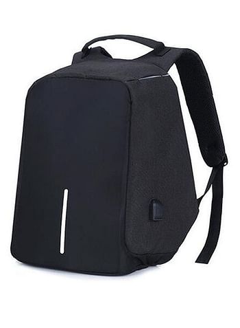 Anti Theft Laptop Backpack With USB Charging Port Black