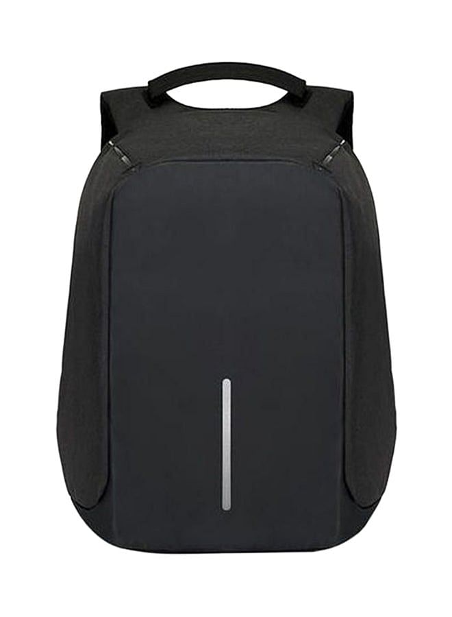 Anti Theft Waterproof Backpack With USB Charging Port Black