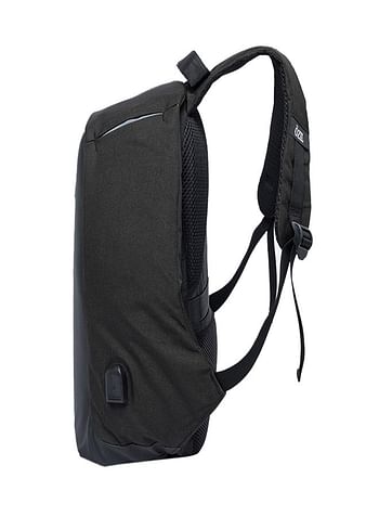 Anti Theft Waterproof Backpack With USB Charging Port Black