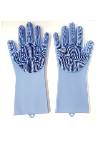 4-Piece Silicone Cleaning Gloves Multicolour 34 x 18.5cm