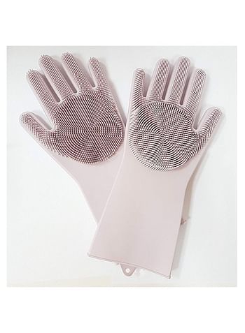 4-Piece Silicone Cleaning Gloves Multicolour 34 x 18.5cm