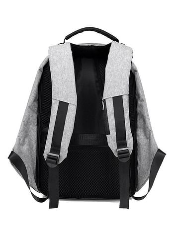 Anti-theft Notebook Backpack With USB Charger Port Black/Grey