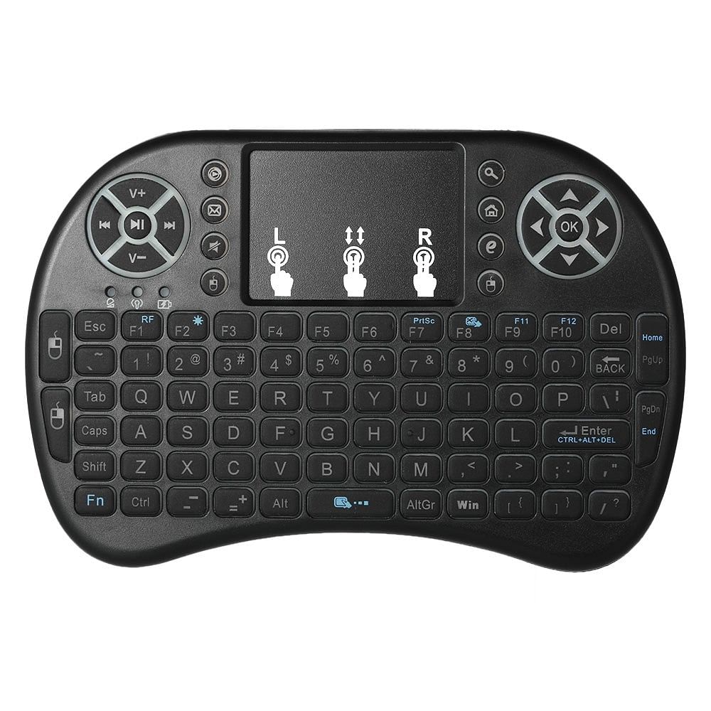 2.4GHz LED Backlit Wireless Keyboard With Touchpad Mouse Black