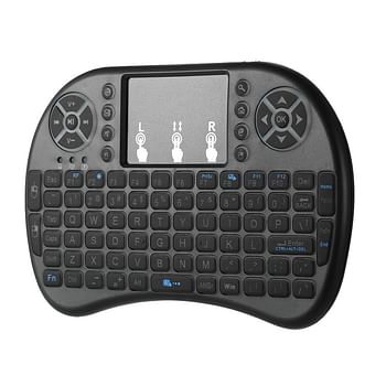 2.4GHz LED Backlit Wireless Keyboard With Touchpad Mouse Black