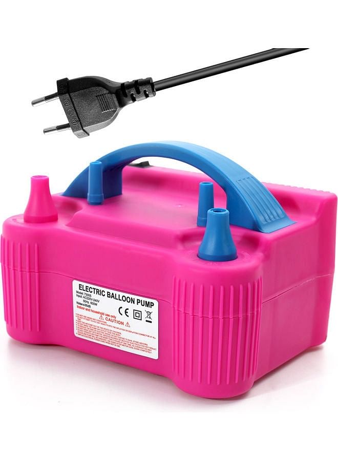 High Power Two Nozzle Air Balloon Inflator Pink/Blue 20.5x13.8x16.5cm