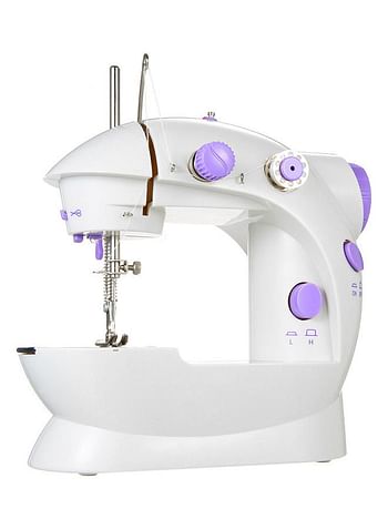 Multi-functional Portable Electric Sewing Machine P-11580UK* White/Purple