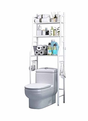 3-Tier Bathroom Organizer White 158x50x26cm