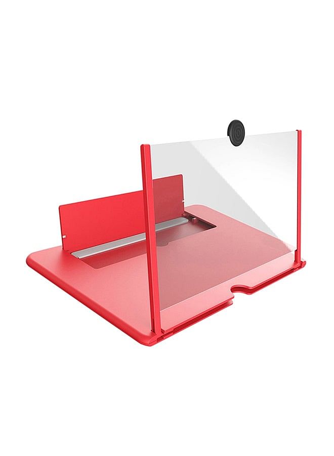 Pull Type Mobile Phone Screen Amplifier With Desk Holder Red