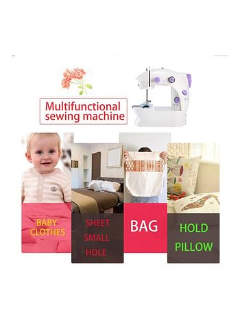 Portable Mini Sewing Machine H32520-EU White/Purple