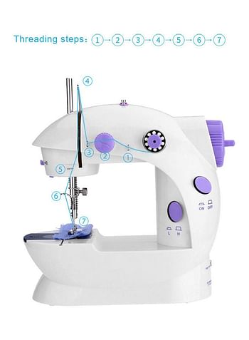 Portable Electric Sewing Machine NA-H7878 White/Purple