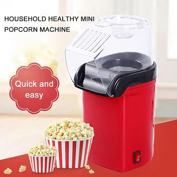 Household Healthy Hot Air Popcorn Popper Maker Machine with Measuring Cup 1200.0 W HP26-LU Red