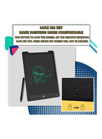 12-Inch Monochrome Screen LCD Writing Tablet with Stylus Drawing Taking Notes Leaving Messages