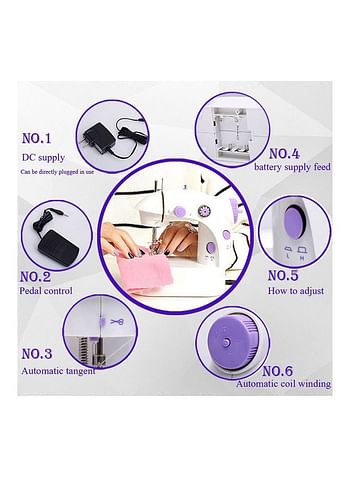 Portable Electric Sewing Machine H32520-US White/Purple