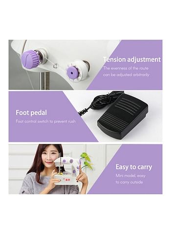 Portable Electric Sewing Machine H32520-US White/Purple