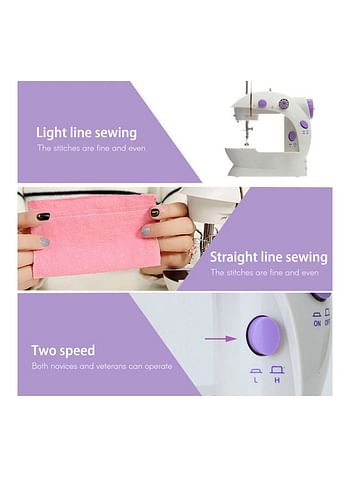 Portable Mini Sewing Machine H15345 White/Purple