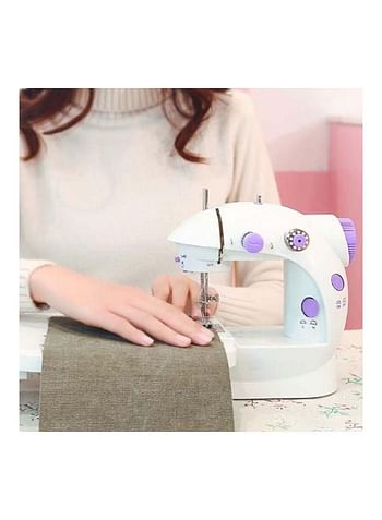 Mini Portable Electric Sewing Machine ZJ100367 White/Purple