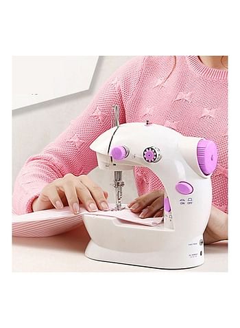 Mini Portable Electric Sewing Machine ZJ100367 White/Purple