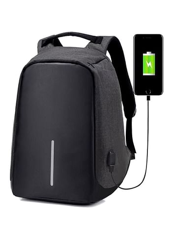 Anti Theft Back Pack With USB Charging Port Black