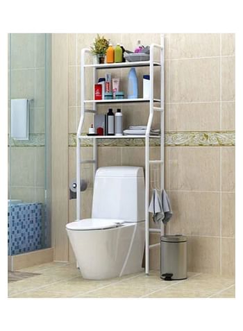 3 Tier Stainless Steel Toilet Cabinet Rack white