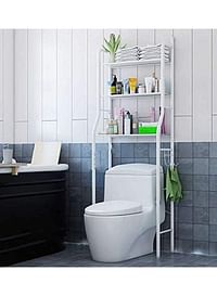 3-Tier Toilet Storage Rack White 155x65x25cm