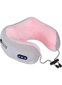 Neck Massager U Shape Pillow Electric Rechargeable Massager Cotton Blend Pink