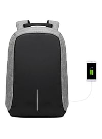 Anti Theft Backpack With USB Charging Port Grey/Black