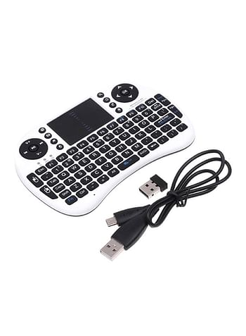 Mini I8 Wireless RC-Keyboard With Touchpad White/Black