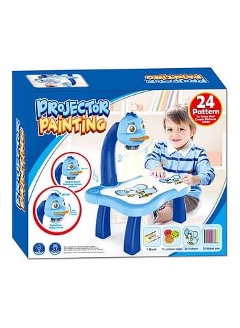 Adjustable Rotating Kids Painting Projector With 12 Colour Markers And 24 Patterns To Trace