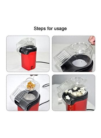 Electric Popcorn Maker 1200W JY05660 Red/Clear/Black