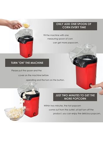 Mini Electric Popcorn Popper H32035US Red/Black