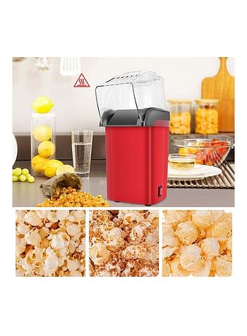 Hot Air Popcorn Machine 1200w, Quick To Complete Healthy Food In 2-3 Minutes 1.8 L 1200.0 W JYDQ-01H Red