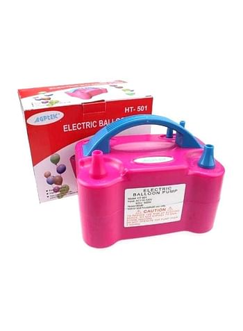 Two Nozzles Balloon Air Pump Pink/Blue 190x110x120mm