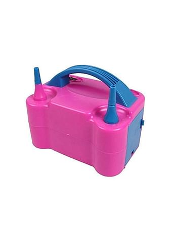 Two Nozzles Balloon Air Pump Pink/Blue 190x110x120mm