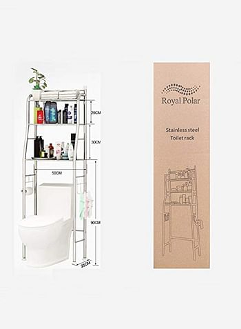 3-Tier Over The Toilet Shelf Rack Silver