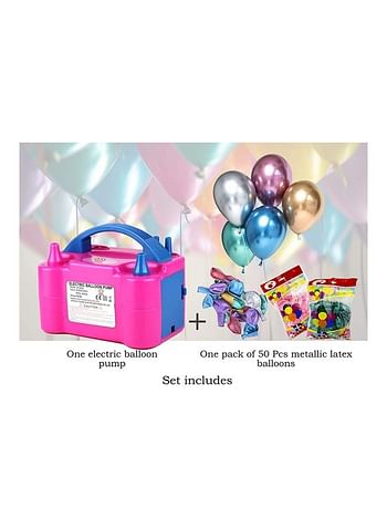 50-Piece Balloons with Electric Pump